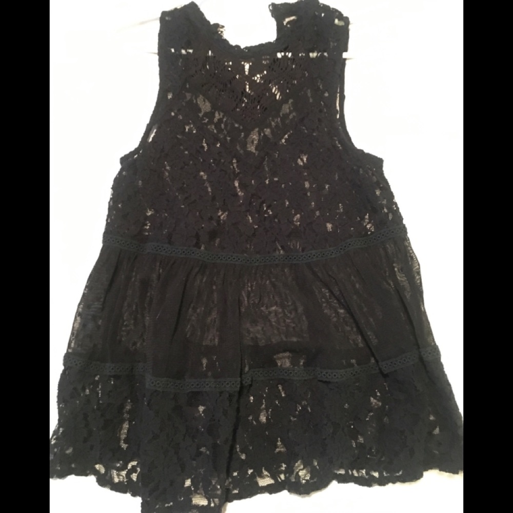 Free people small lace top black